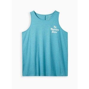Torrid Blue Everyday Tank Signature Jersey No Worries Here - 3X